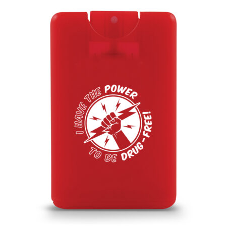 I Have the Power to Be Drug Free Credit Card Size Hand Sanitizer Spray